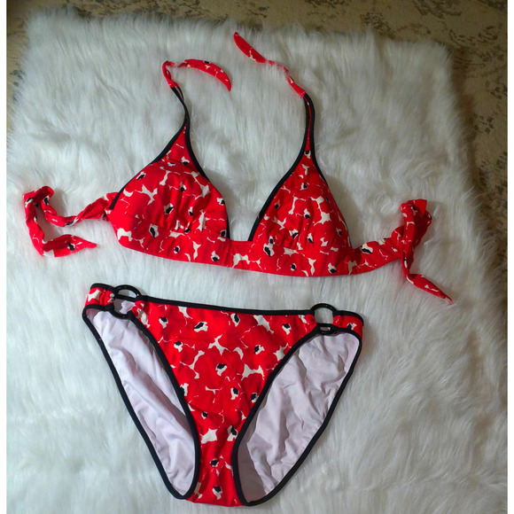 Victoria's Secret Other - Victorias Secret Poppy Flower 2 Piece Triangle Bikini Size XL